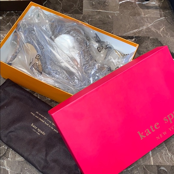 Kate Spade Peep Toe Pump Heels 7 Silver/Bronze - Picture 8 of 8